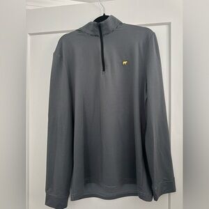 Gray Long Sleeve Pullover with Gold Logo